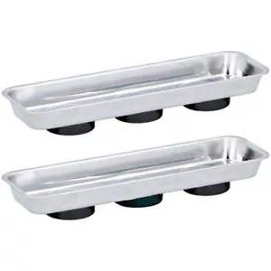 Magnet Teile Tablett Set 2 Stück Schrauben Muttern Schrauben Schale rechteckig Edelstahl - Bild 1 von 2