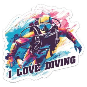 Calcomanía de vinilo adhesiva para parachoques de coche I Love Diving - Imagen 1 de 6