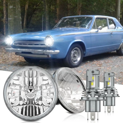 2x For Dodge Dart 1964-1976 DOT 7" inch Round LED Headlights Hi-Lo Sealed Beam - Image 1 of 4