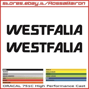 KIT 2 ADESIVI WESTFALIA mm.300xmm.39 - DECALS STICKERS AUFKLEBER PEGATINAS - Imagen 1 de 1