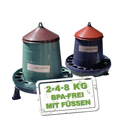 Futterspender Futterautomat Futterstation Hühner,Wachteln, Geflügel  -  recycelt - Bild 1 von 4