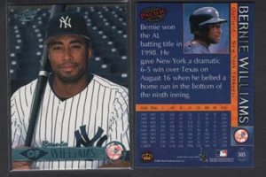 1999 PACIFIC PLATINUM BLUE FOIL PARALLEL #305 BERNIE WILLIAMS YANKEES SP  1/67 - Picture 1 of 1