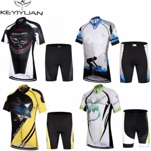 Kids Cycling Clothes Set Short Sleeve Cycle Jersey and Padded Shorts Kit S-XXXL - Picture 1 of 16