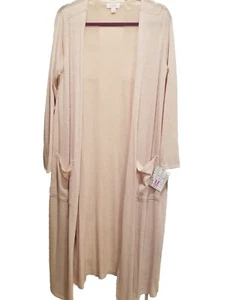 Lularoe Sarah Cardigan Duster, Solid Light Peach Knit, Size Medium, NWT - Picture 1 of 3