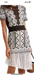 Sea New York Lola Lace Knit Dress Zero Size Black White Cocktail - Picture 1 of 7