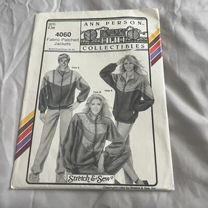 Stretch und Nähen Stoff Patch Jacken Muster 4060 Vintage 1993 Ann Person ungeschnitten - Bild 1 von 4