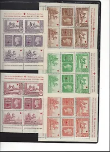 Großbritannien Briefmarken Hundertjährige Ausstellung, London 1940. Rotes Kreuz / 5 Blatt / MNH - Bild 1 von 2