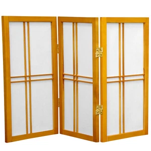 2 ft. Short Desktop Double Cross Shoji Screen - Honey - 3 Panels - Picture 1 of 1