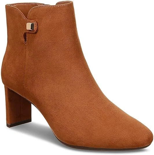 Alfani Womens Brown Hardware Accent Padded Paam Almond Toe Booties (Size 9.5)