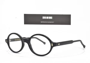 Cutler and Gross Eyeglasses Shiny Black Round 1024 C.B 49mm New Authentic - Picture 1 of 7