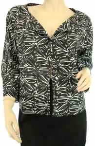 $348 LAFAYETTE 148 New York Designer Black White Linen Jacket Blazer US 4 - Picture 1 of 2