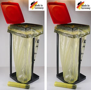 2 St Supporto Sacco spazzatura fino 90l ideale per Giallo sacco Stand Set " - Foto 1 di 6