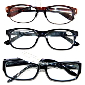 3 Reading Glasses Fashion variety Mens impact resistant lens readers Power+1.50 - Picture 1 of 3