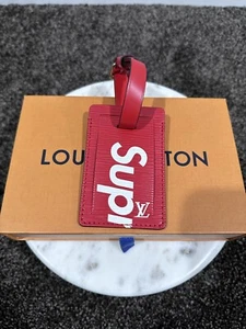Louis Vuitton x Supreme Red Epi Leather LV Luggage Tag - Picture 1 of 8