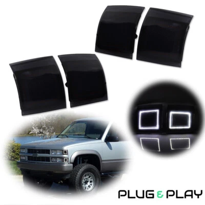 Luces de señalización laterales LED blancas humo para Chevy C/K 1500 2500 3500 1994-1998 Foto 1 de 4