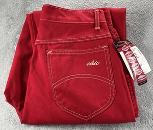Vintage Chic Jeans Womens 12 Red Relaxed Fit High Rise Tapered Leg Made in USA - Picture 1 of 23