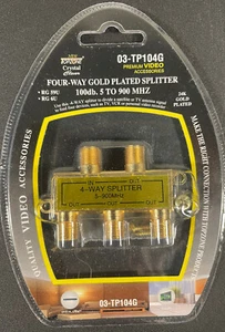 Sdoppiatore coassiale Topzone Four Way Premium placcato oro 24k 5-900 MHz nuovo - Foto 1 di 2