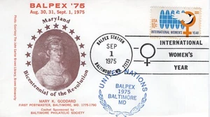 MARY K GODDARD 1ST POSTMASTER BALTIMORE,  BALTIMORE, MD,  1975  FDC17408 - Picture 1 of 1