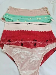 VICTORIA SECRET PINK L 5 pack Panty Lot Hipster Bikini Thong Shorts velvet NEW - Picture 1 of 12