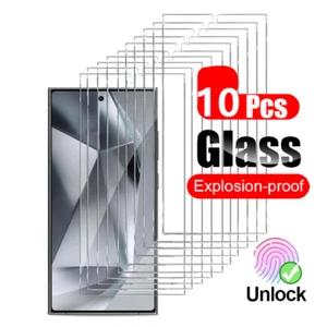 10 piezas Protector de pantalla de vidrio templado desbloqueo para Samsung Galaxy S24 Ultra S24+ - Imagen 1 de 7