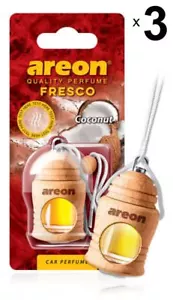 3 x Areon Fresco Kokos Auto Aroma Parfüm Baum Lufterfrischer Home Office - Bild 1 von 2