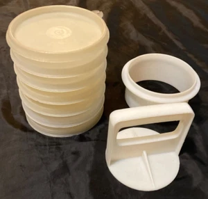 Tupperware Hamburger Patty Press, Ring, Lid, & 6 Keepers EUC - Picture 1 of 2