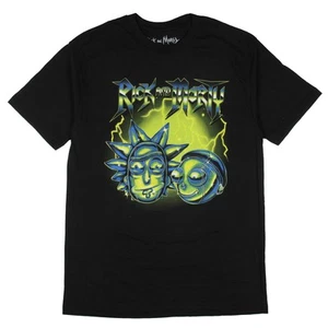 Rick and Morty Men's Metal Heads Lightning Adult Short Sleeve T-Shirt (S) - Picture 1 of 3