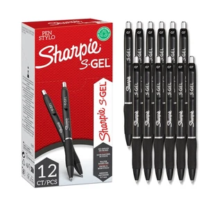 S-Gel | Gelstifte | Mittlere Spitze (0,7 mm) | Schwarze Tinte | 12 Stück - Bild 1 von 5