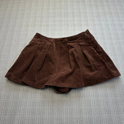 Mini Skort Plisado Pana Y2K Pequeño Marrón Chocolate Preppy Academia Foto 1 de 4