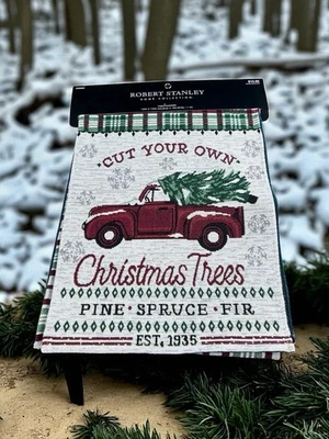 Robert Stanley Christmas Table Runner Set of 2 Lodge & Truck Farmhouse 13x72 NWT - Image 1 of 4