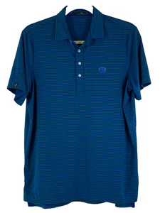 RLX Ralph Lauren The Concession Sh/Sleeve Polo Golf Shirt Blue Green Stripe XL - Picture 1 of 7