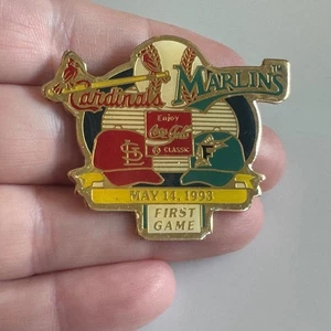 St. Louis Cardinals vs Marlins 5/14/1993 First Game Pin – Vintage - Picture 1 of 3