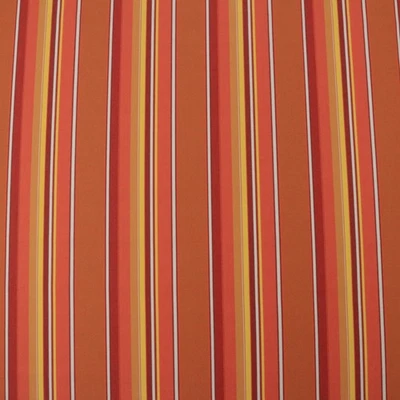 SUNBRELLA 56000 DOLCE MANGO ORANGE STRIPE OUTDOOR FURNITURE FABRIC BY YARD 54"W - Image 1 of 4