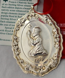 REED BARTON 1999 plata esterlina adorno de Navidad belén 3 reyes Wiseman nuevo de stock - Imagen 1 de 5