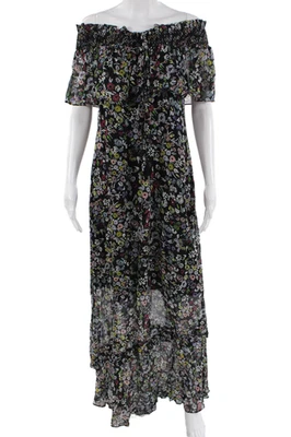Rebecca Minkoff, Women, Black Floral Maxi Dress Short Sleeve Size 6 - Image 1 of 4