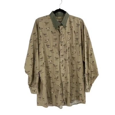 VTG 90’s Ducks Unlimited Button Down Long Sleeve Men’s Shirt Size L Duck Print - Image 1 of 4