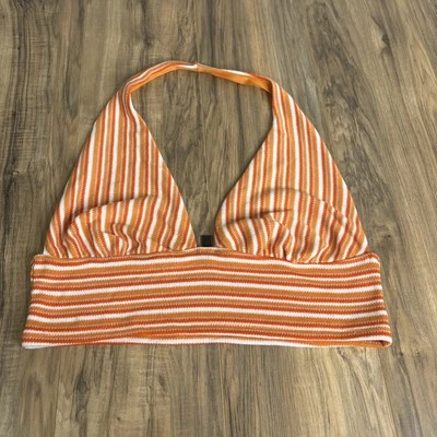 H&M Divided Womens Top XL Tight Knitted Orange Multicolor - Image 1 of 4