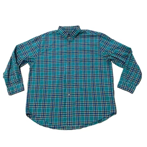 Chaps hellgrün kariertes Hemd mit Knopfleiste Herren XXL leicht Retro 2XL 52-54" - Bild 1 von 24