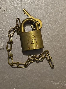 VINTAGE U.S. Set Padlock Eagle Lock ( W/Key) - Picture 1 of 5