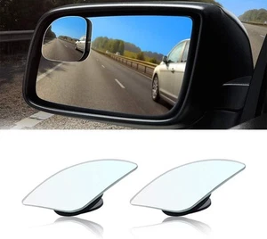 Car Blind Spot Mirror, Fan Shaped HD Glass Frameless Stick on Silver2  - Bild 1 von 6