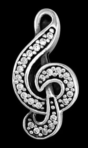 PANDORA Sterlingsilber SÜSSE MUSIK Violinschlüssel Pavé CZ Slide Charm ~ NICHT MEHR ERHÄLTLICH! - Bild 1 von 6
