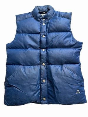 Vintage 70s Gerry Blue Down Puffer Vest Sz Small USA colorado Hike camp 1970s - Image 1 of 4