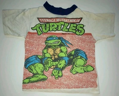 Vintage 1990 Teenage Mutant Ninja Turtles Leonardo White Child Tshirt - Image 1 of 4