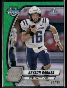 Bryson Barnes Green SN,/99 2024 Bowman U Chrome Utah State Aggies - Picture 1 of 2