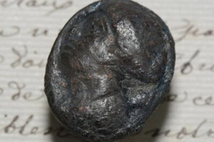 Ancient Roman bronze finger ring bezel bust of a man BP9 ET - Picture 1 of 8