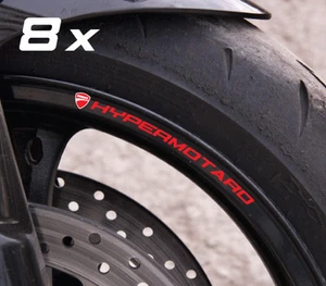 Juego de 8 calcomanías de rueda Ducati Hypermotard pegatinas de llanta rayas ¡nuevo laminado! - Imagen 1 de 2