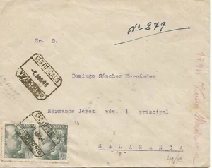 ESPAÑA HISTORIA POSTAL CERTIFICADO DE VITIGUNDINO A SALAMANCA - Imagen 1 de 2