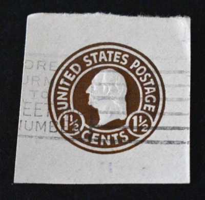 1952 US Stamp Scott #U535 - 1 1/2 Cent Washington Envelope Cut - Image 1 of 2
