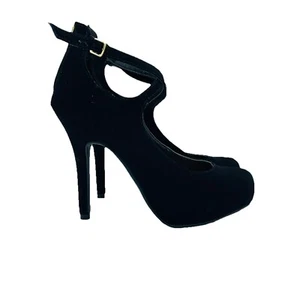 Madeline Stuart Mujer Tacones Talla 6 M Negro Stiletto Zapatos Bombas Correa al Tobillo Cremallera - Imagen 1 de 11