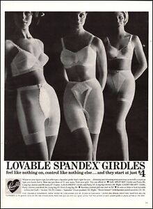 1962 vintage AD for LOVABLE SPANDEX GIRDLES Feels like nothing on $4 & up 050424